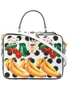 Dolce & Gabbana Fruit Print Satchel, Women's, White, Leather