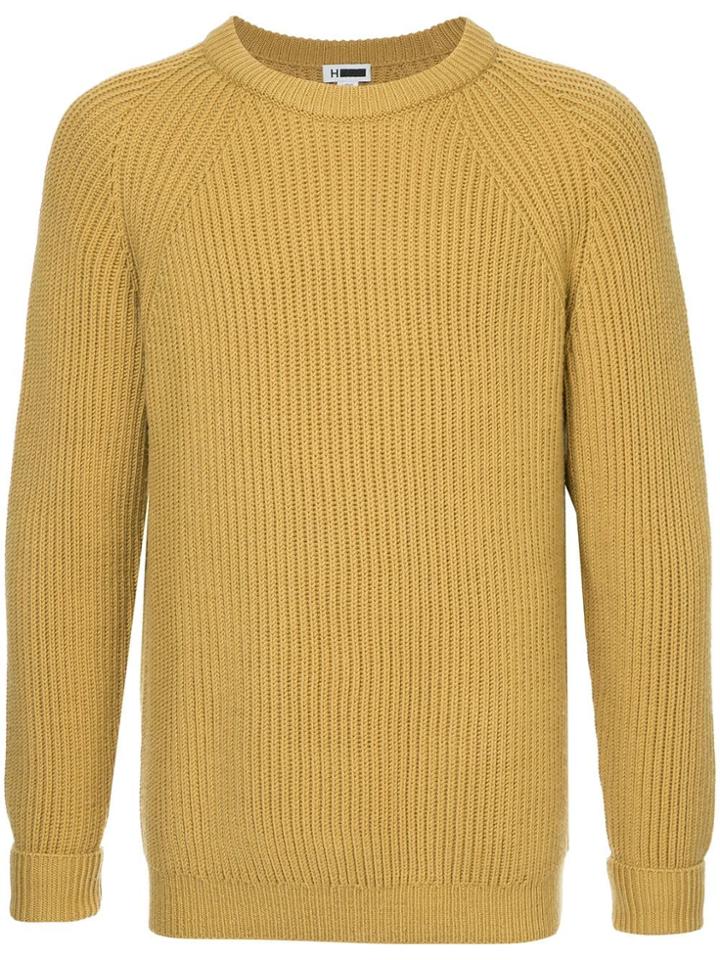 H Beauty & Youth Long-sleeve Fitted Sweater - Yellow & Orange