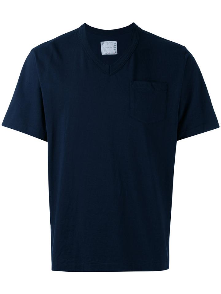 Sacai - V-neck Tshirt - Men - Cotton - 2, Blue, Cotton