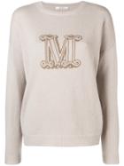 Max Mara Cashmere Knitted Logo Sweatshirt - Nude & Neutrals