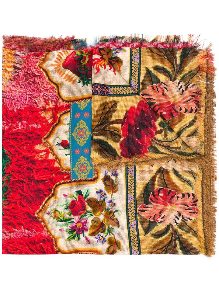 Pierre-louis Mascia Floral-print Silk Scarf - Red