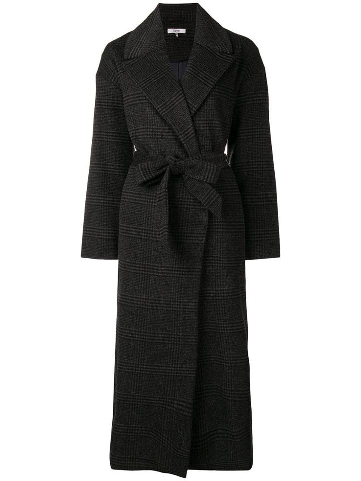 Ganni Tie Waist Coat - Grey