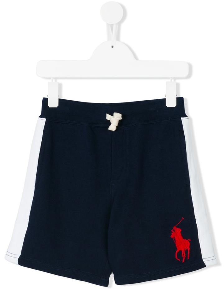 Ralph Lauren Kids - Logo Embroidered Sweat Shorts - Kids - Cotton - 4 Yrs, Blue