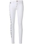 Philipp Plein Rose Patch Skinny Jeans - White