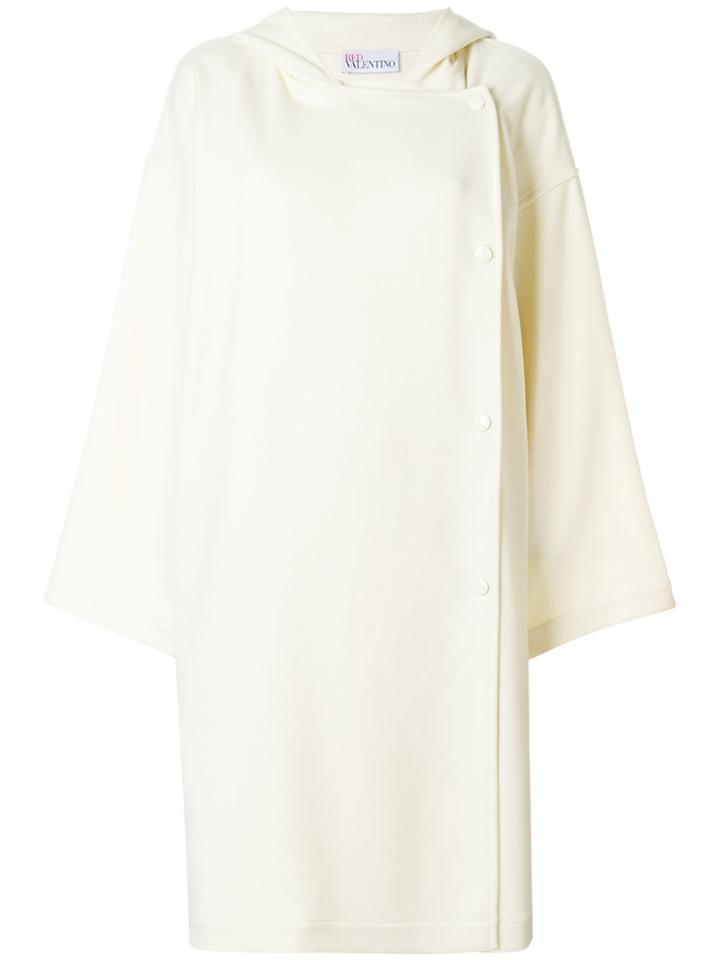 Red Valentino Long Hooded Coat - White