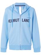Helmut Lang Zipped Logo Hoodie - Blue