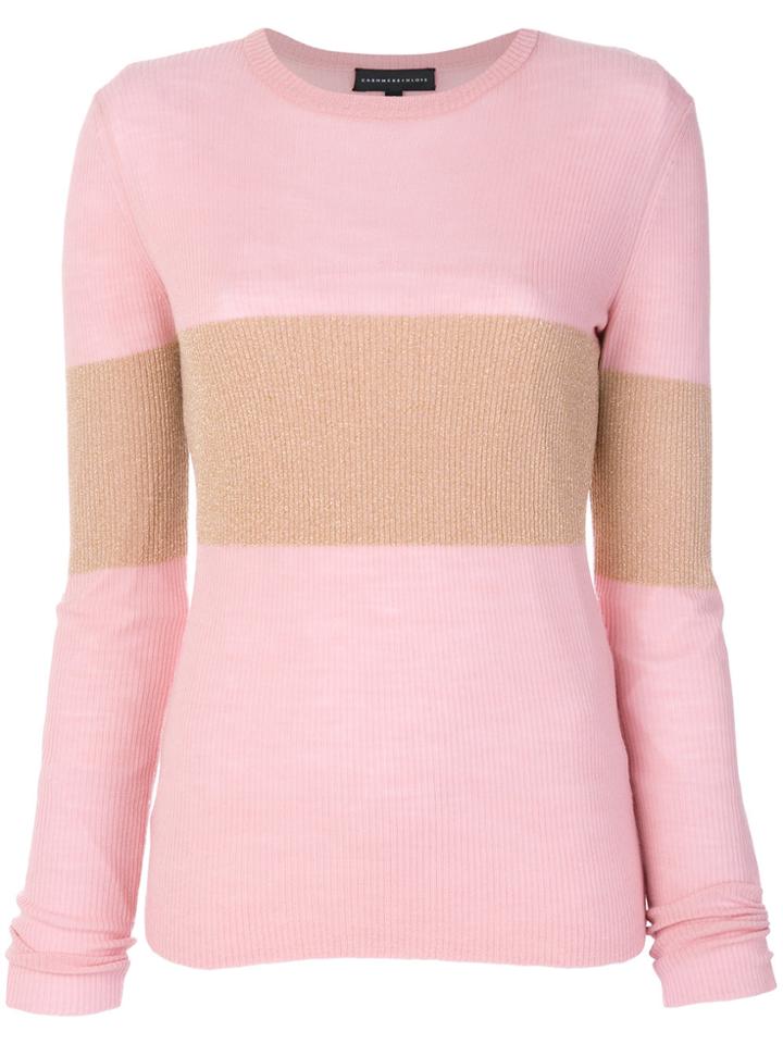 Cashmere In Love Vivien Lurex Stripe Jumper - Pink & Purple