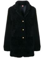 Thom Browne Shearling Oversized Sack Jacket - Blue