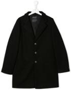 Paolo Pecora Kids Teen Single Breasted Coat - Black