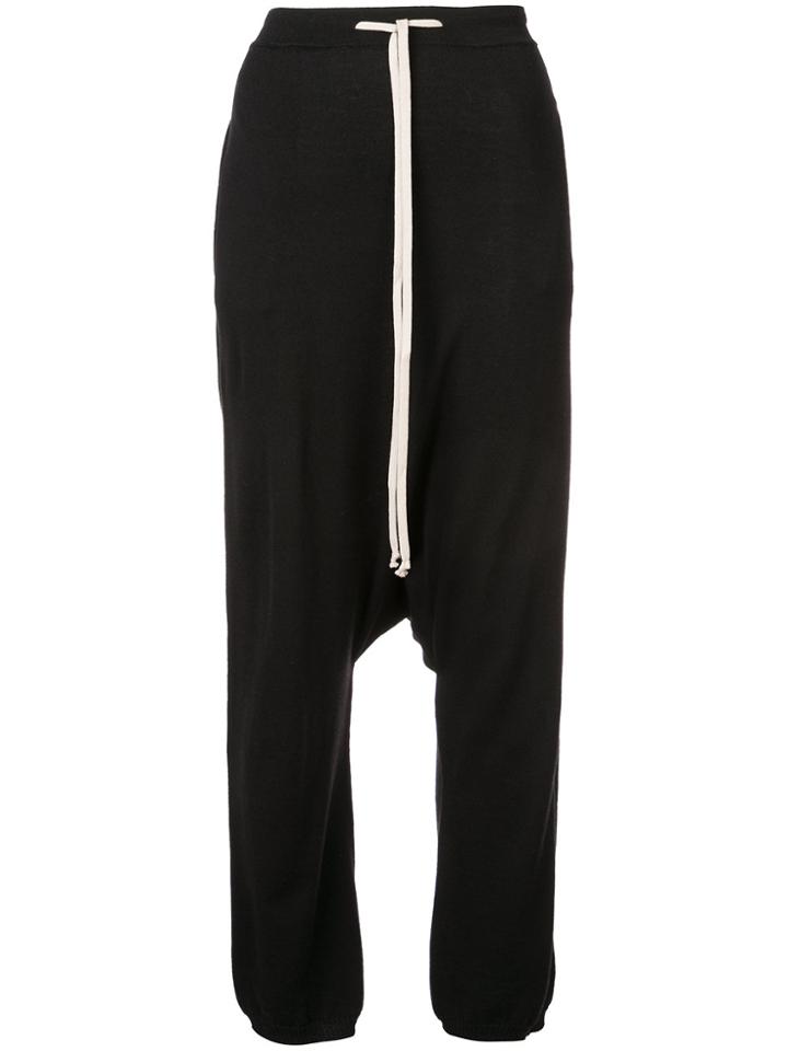 Rick Owens Drop Crotch Drawstring Trousers - Black