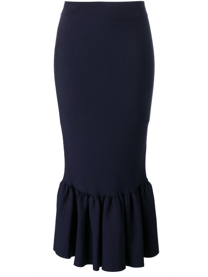 Jonathan Simkhai - Fitted Trumpet Hem Skirt - Women - Nylon/viscose - Xs, Women's, Blue, Nylon/viscose