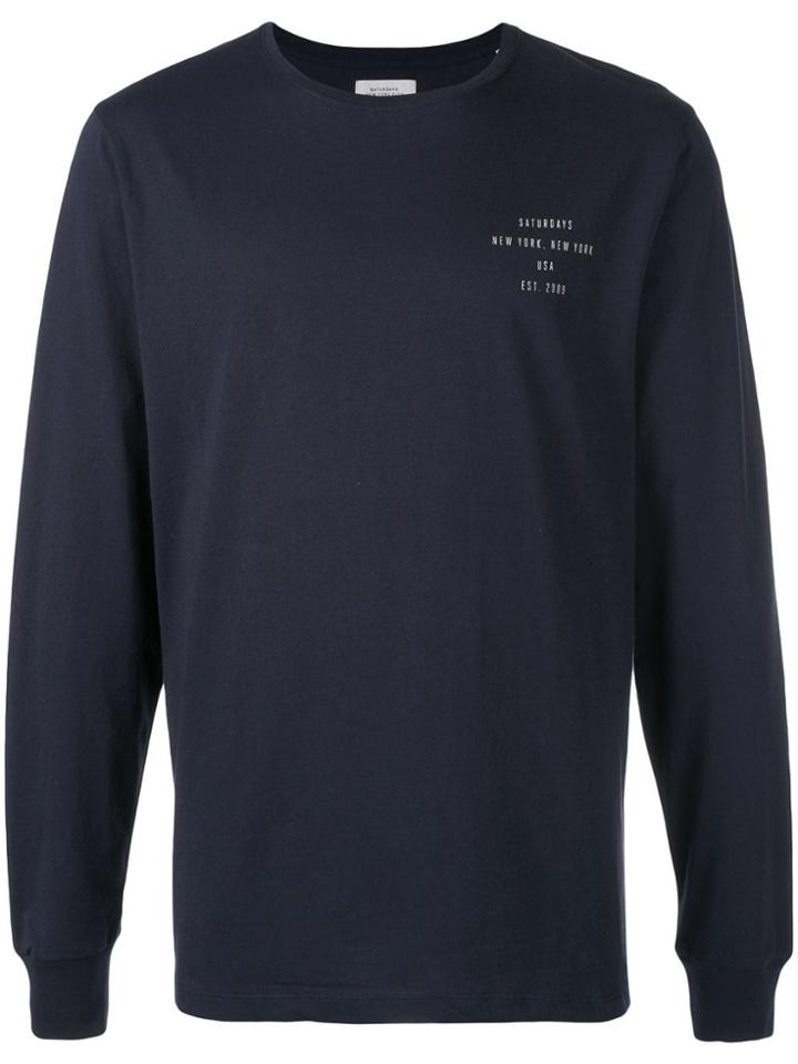 Saturdays Nyc Long Sleeve T-shirt - Blue