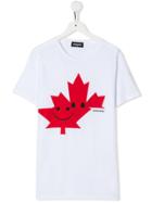 Dsquared2 Kids Teen Maple Leaf Print T-shirt - White
