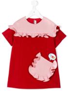 Fendi Kids - Frill Pocket Dress - Kids - Polyamide/spandex/elastane/acetate/viscose - 10 Yrs, Girl's, Red