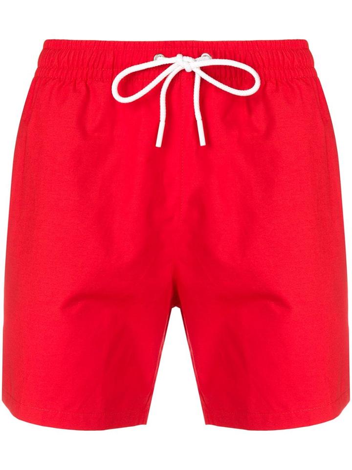 Lacoste Elasticated Waist Swim Shorts - Red