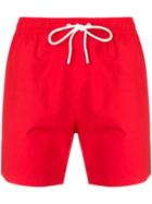 Lacoste Elasticated Waist Swim Shorts - Red