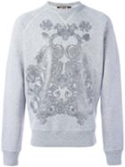 Roberto Cavalli Snake Print Sweatshirt, Men's, Size: Xs, Grey, Cotton