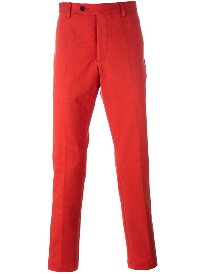 Al Duca D'aosta 1902 Slim Fit Chino Trousers, Men's, Size: 56, Red, Cotton/polyurethane