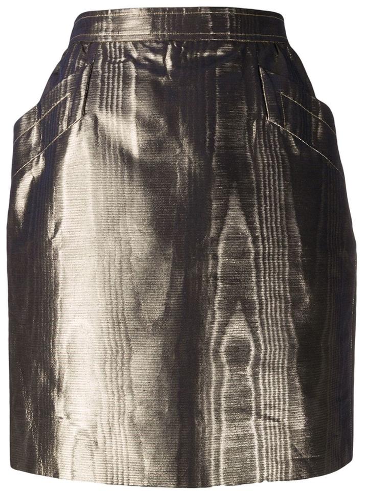 Yves Saint Laurent Pre-owned High-rise Mini Skirt - Gold