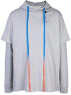 Off-white Layered Style Hoodie T-shirt - Grey