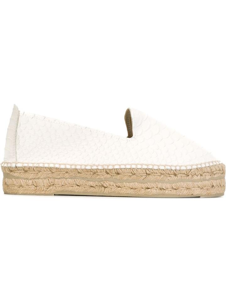 Manebi Double Sole Espadrilles, Women's, Size: 37, White, Leather/rubber