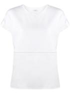 Peserico Round Neck Panelled Blouse - White