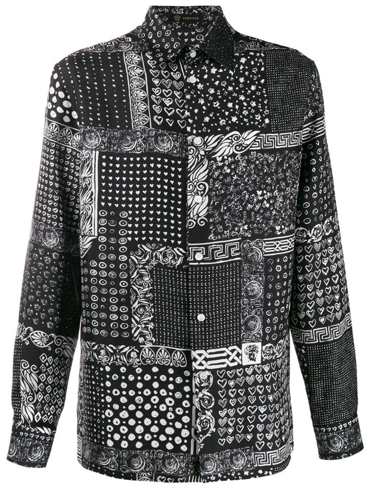 Versace Bandana-print Shirt - Black