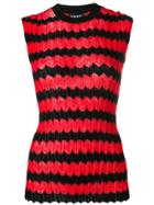 Calvin Klein 205w39nyc Zig-zag Stripe Knit Top - Black