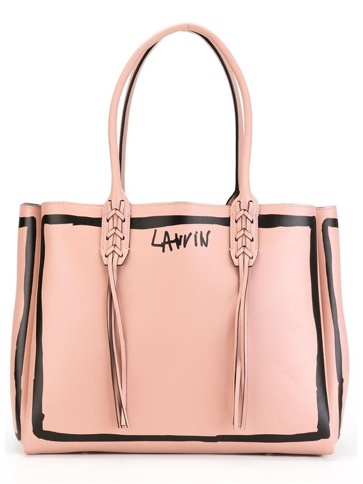 Lanvin Sketch Printed Tote, Women's, Pink/purple, Leather