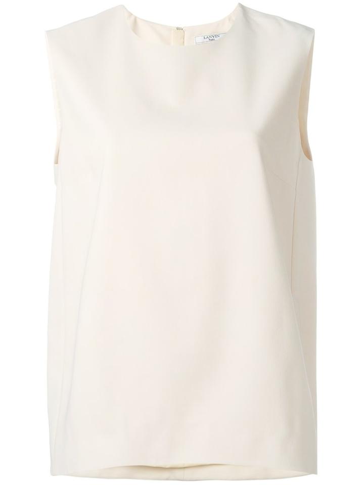Lanvin Boxy Tank Top, Women's, Size: 38, Nude/neutrals, Viscose/spandex/elastane/silk