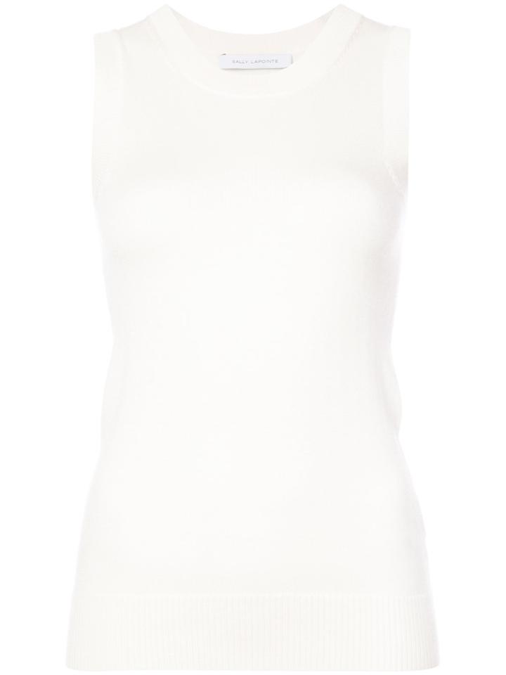 Sally Lapointe Ribbed Knitted Tank Top - White