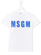 Msgm Kids - Logo Print T-shirt - Kids - Cotton - 10 Yrs, White