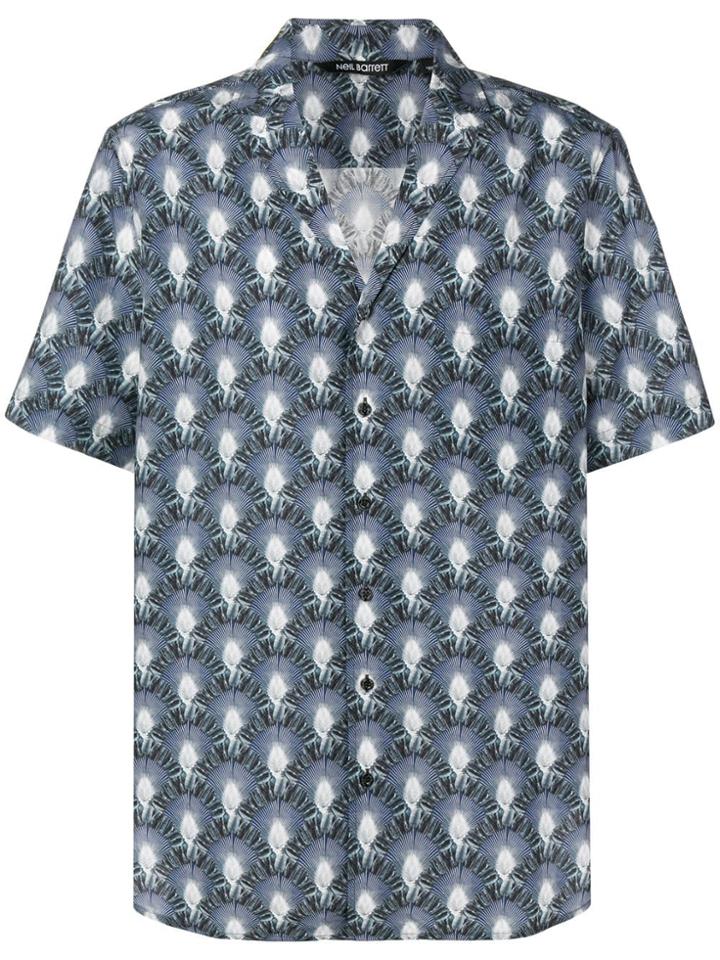 Neil Barrett Abstract Palm Print Shirt - Blue