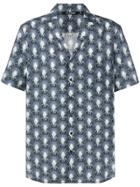 Neil Barrett Abstract Palm Print Shirt - Blue