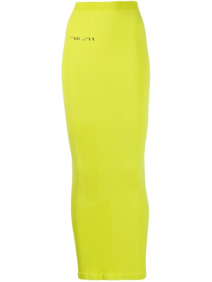 Unravel Project Logo Print Column Skirt - Green