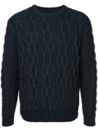 Coohem Stretch Cable Knit Sweater - Blue
