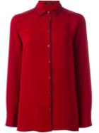 Etro Bias Tape Contrast Shirt, Women's, Size: 44, Red, Silk/nylon/polyester/viscose