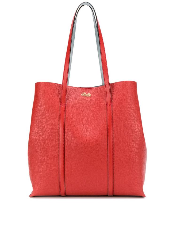 Bally Logo Print Tote - Red