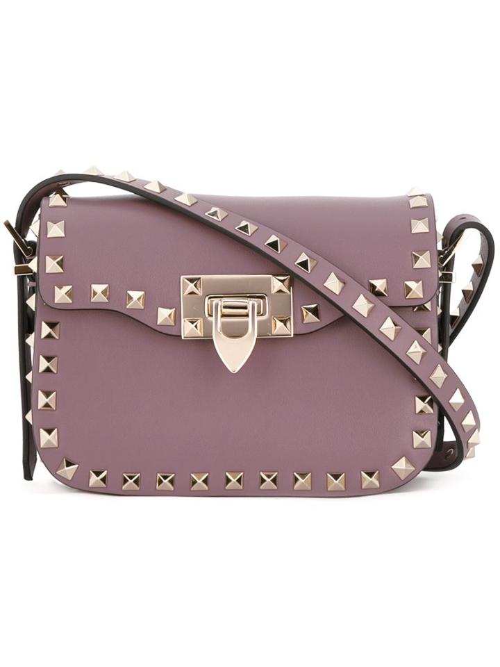 Valentino Valentino Garavani 'rockstud' Shoulder Bag, Women's, Pink/purple, Calf Leather/metal