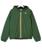 K Way Kids Teen Fleece-lined Hooded Jacket - Green