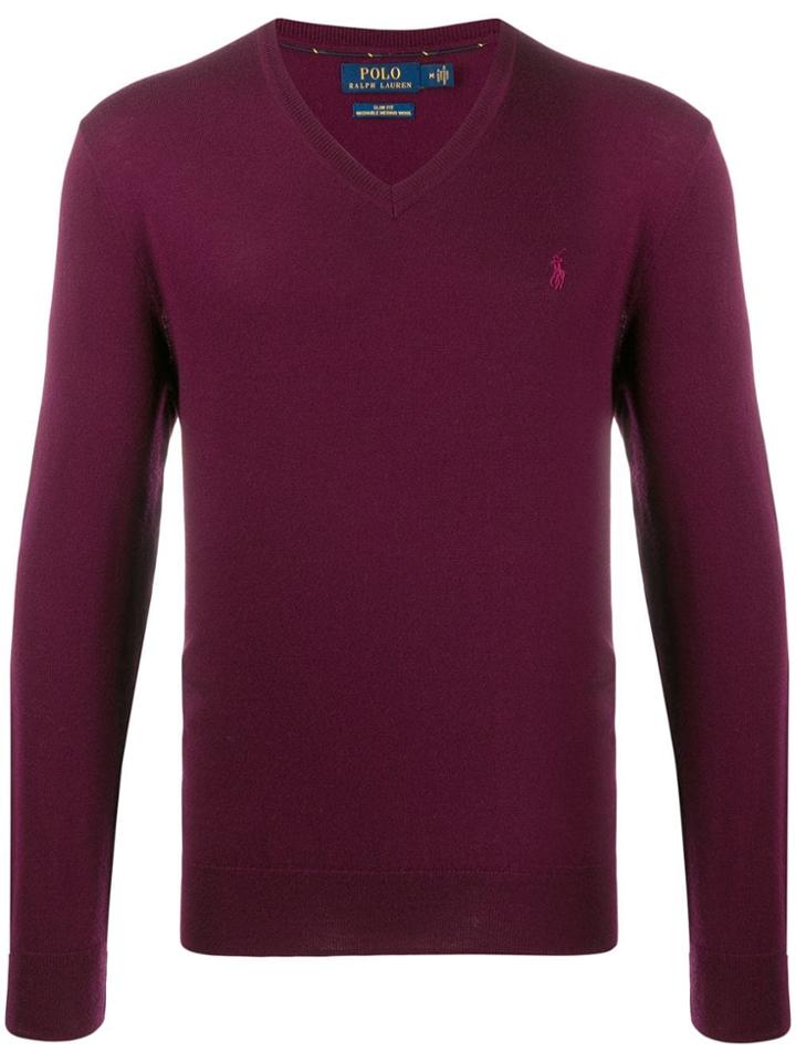 Polo Ralph Lauren Logo Embroidered Fine Knit Sweater