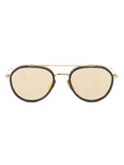 Thom Browne Round Frame Sunglasses, Adult Unisex, Black, Acetate/18kt Gold