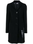 Love Moschino Heart Logo Patch Coat - Black