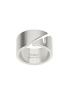 Fendi Geometric Cut Out Detail Ring - Silver
