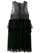 Msgm Lace Detail Shift Dress, Women's, Size: 42, Black, Polyester