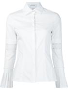Yigal Azrouel Bell Sleeve Shirt, Women's, Size: 2, White, Cotton/elastodiene/polyamide