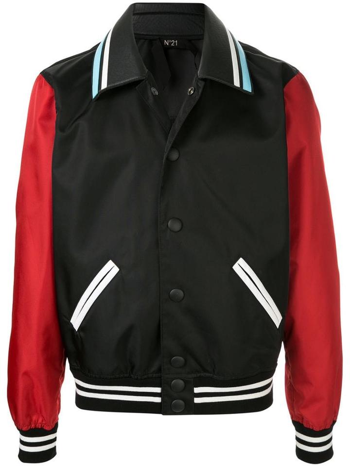 Nº21 Contrast Details Bomber Jacket - Black