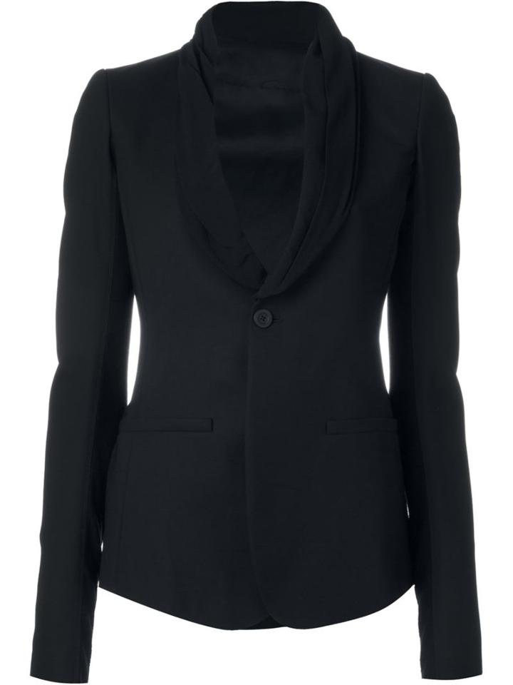 Rick Owens Shawl Collar Tuxedo Blazer, Women's, Size: 42, Black, Silk/cotton/spandex/elastane/virgin Wool