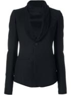 Rick Owens Shawl Collar Tuxedo Blazer, Women's, Size: 42, Black, Silk/cotton/spandex/elastane/virgin Wool