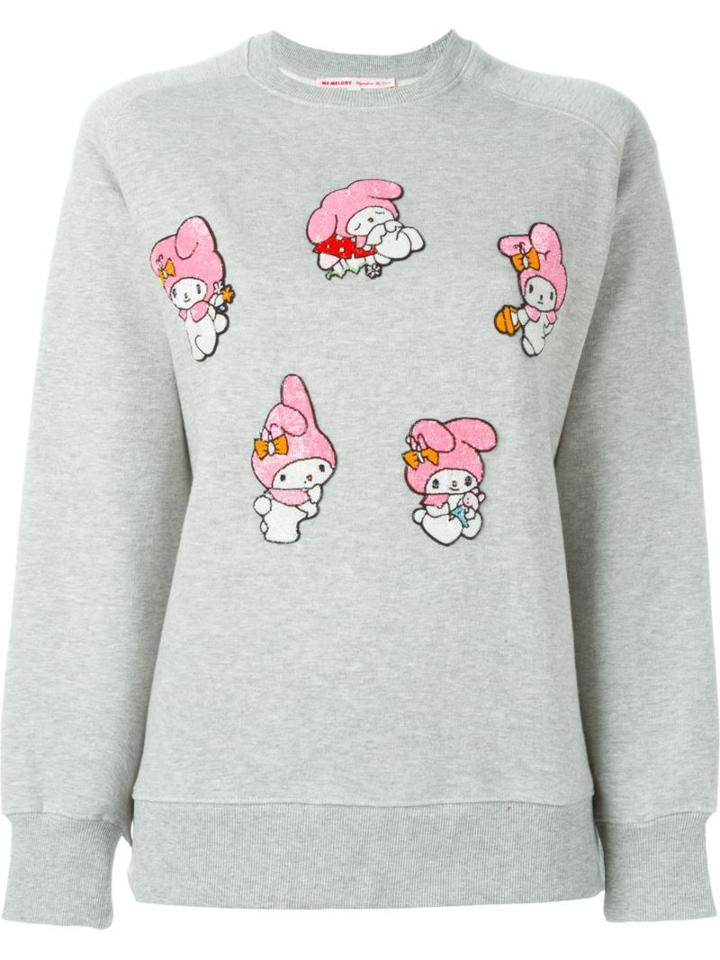 Olympia Le-tan My Melody Patch Sweatshirt, Women's, Size: 34, Grey, Cotton/polyester/glass